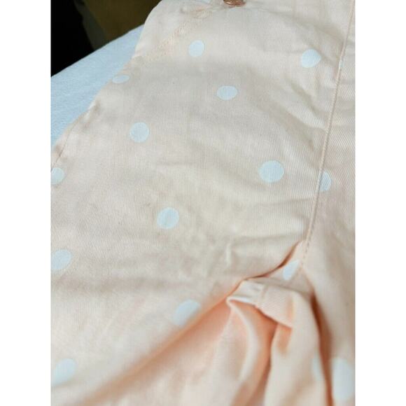 Tahari Girl 2T - Denim 2 PC Brand New Overalls Pink Polka Dot Ruffle Sleeve - Picture 9 of 13